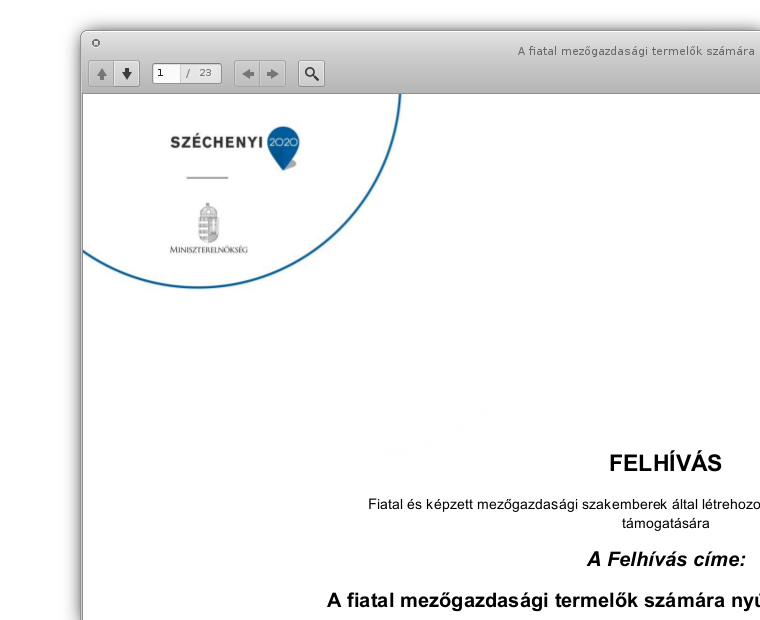 A VP2-6.1.1-16 Fiatal gazda pályázat felhívása