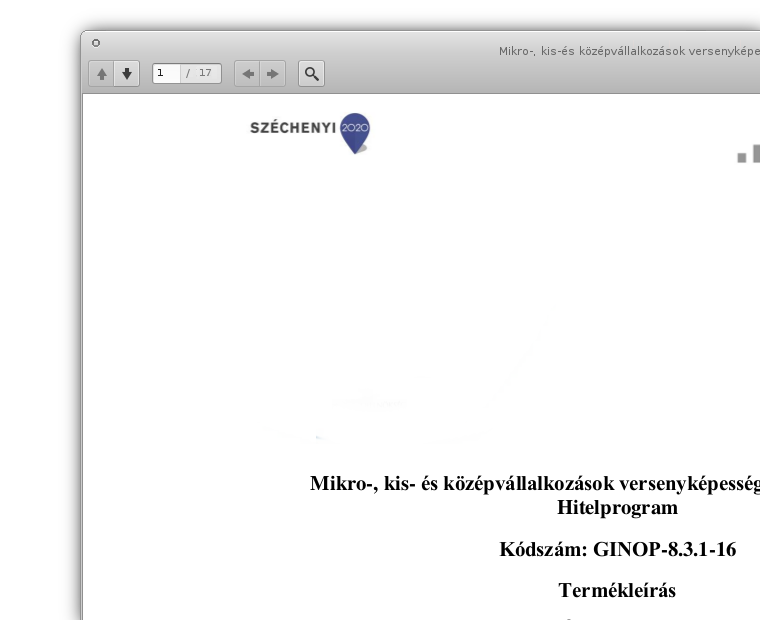 GINOP-8.3.1-16 termékleírás